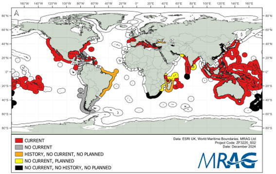Global current and planned use of AFADs.