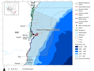 Map showing the location of Malindi-Magarini JCMA